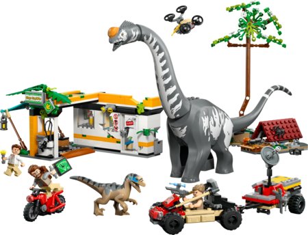 76973 LEGO® Jurassic World™ Velociraptoriaus ir titanozauro sekimo misija 