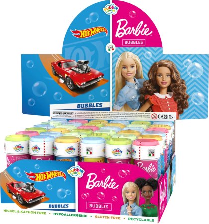DULCOP Barbie / Hot Wheels muilo burbulai 60ml asort., 103001010038 