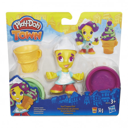 PLAY DOH TOWN figūrėlės ir plastilino rinkinys Ice Cream, asst., B5960EU4 B5960EU4