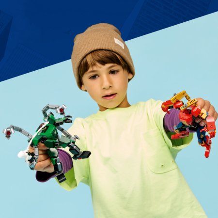 76338 LEGO® | Marvel Robotų kova: Žmogus voras prieš Daktarą Aštuonkojį 