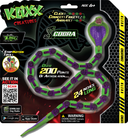 ZING KLIXX CREATUREZ besilankstanti kobra, KX130C 