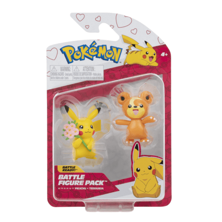 POKEMON Teddiursa ir Pikachu veiksmo figūrėlės, 2 vnt, PKW2488 