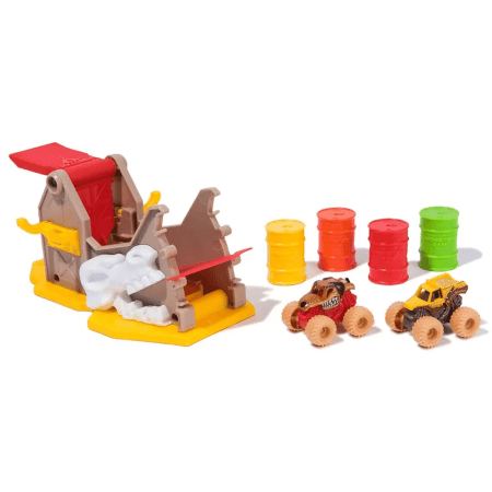 MONSTER JAM MINI JAMS paleidimo trasa su 2 transporto priemonėm Boneyard Blaster, 6069711 