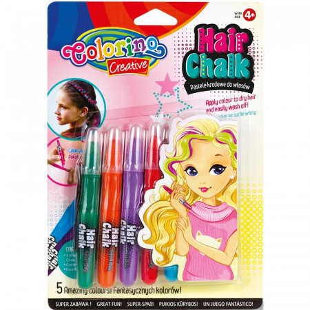 COLORINO CREATIVE kreidelės plaukams 5 spalvos, 68659PTR 68659PTR