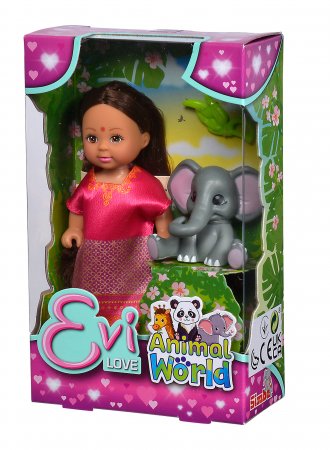 SIMBA EVI LOVE Animal World lėlė su gyvūnu, asort, 105733568 105733568