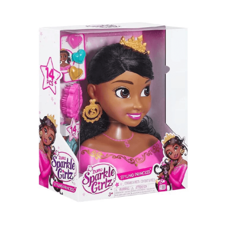 SPARKLE GIRLZ lėlės galva puošimui, tamsiaplaukė lėlė, 100499 