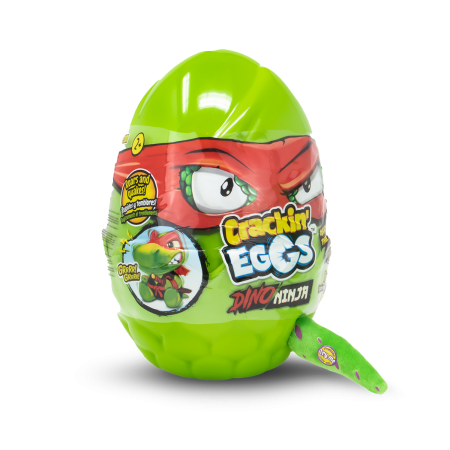 CRACKIN EGGS pliušinis riaumojantis dinozauras Dino T-Rex Ninja, asort., SK017A1 