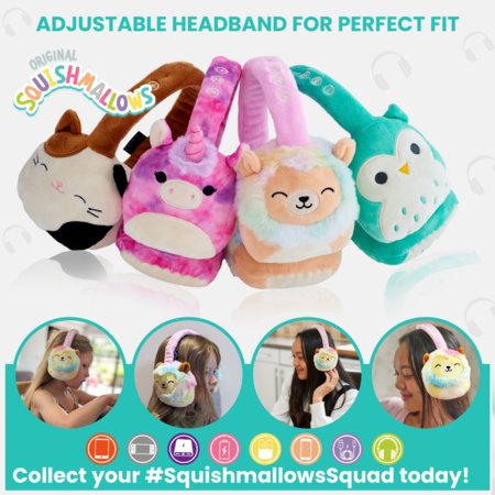 SQUISHMALLOWS pliušinės Bluetooth ausinės Lola, HMSQMBT-LOLA 