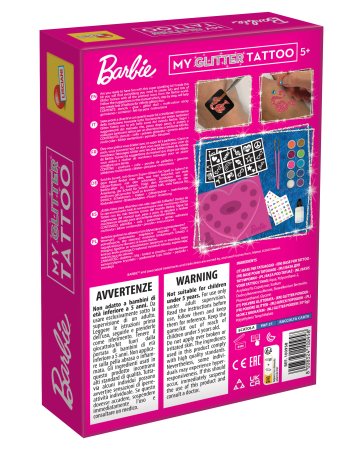 LISCIANI BARBIE blizgančių tatuiruočių gaminimo rinkinys My Glitter Tattoo, 100958 