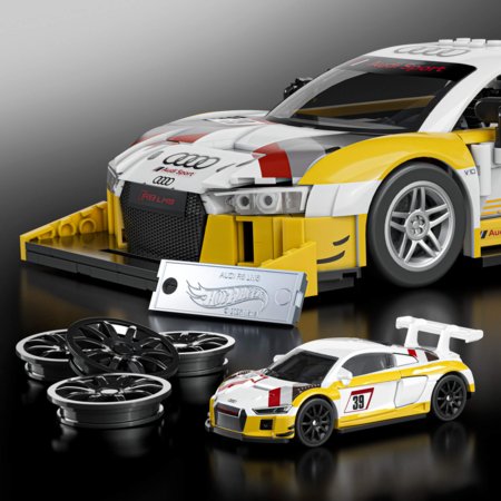 MATTEL BRICK SHOP HOT WHEELS 1:16 Elite Audi R8 LMS konstruktorius, JFT18 