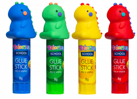 COLORINO pieštukiniai klijai 8g dinozauras asort., 84750PTR 84750PTR