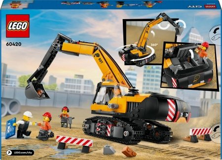 60420 LEGO® City Big Vehicles Geltonas statybų ekskavatorius 