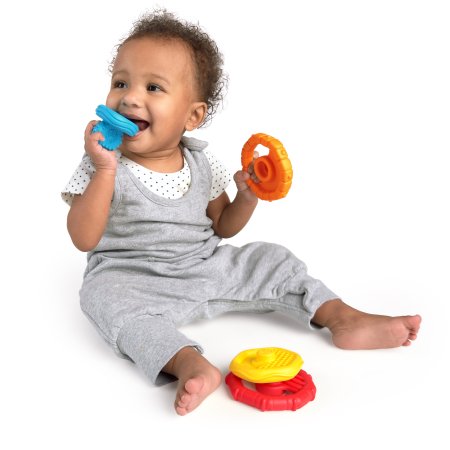 BABY EINSTEIN įvairių tekstūrų kramtukas Stack & Teether, 12356 
