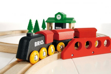 BRIO traukinių rinkinys medinis, 8 dalys, 33028 33028