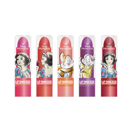 LIPSMACKER Disney Princess Snow White spalvoti lūpų balzamai obuolyje, 5 vnt., 1510727E 