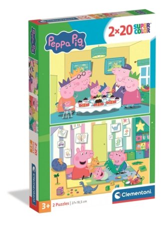CLEMENTONI dėlionė Peppa Pig, 2x20 det., 24831 