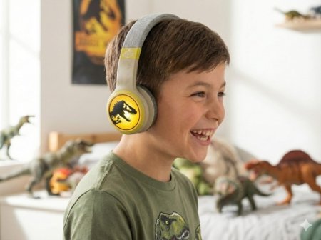 JURASSIC WORLD šviečiančios Bluetooth ausinės, HMJW-BTLI-TREX 