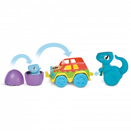 TOMY mašinėlės rinkinys su dinozauru Chase & Roll Raptors, E73251 E73251