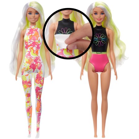 BARBIE spalvų siurprizų dovanų rinkinys, neoninių spalvų serija, asort., HCD25 HCD25