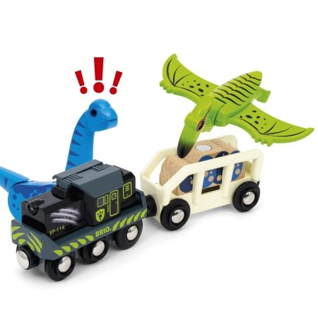 BRIO WORLD dinozaurų nuotykių rinkinys Dinosaur Battery Train, 36096 