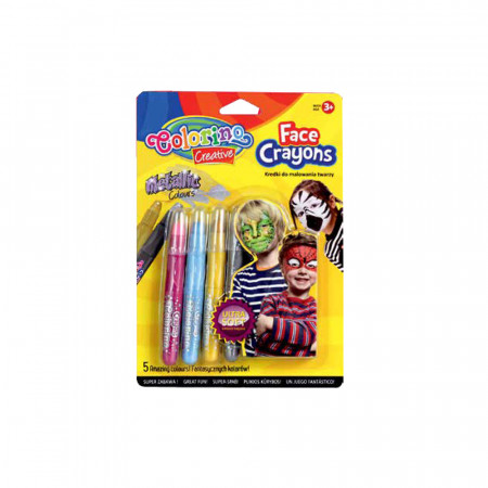 COLORINO CREATIVE kreidelės veidui metalo 5 atspalviai, 80054PTR 80054PTR