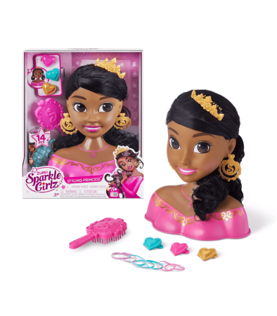 SPARKLE GIRLZ lėlės galva puošimui, tamsiaplaukė lėlė, 100499 