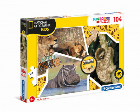 CLEMENTONI National Geographic Kids dėlionė Laukinės gamtos nuotykiai, 104pcs, 27143 27143