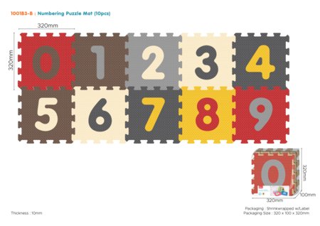 SUNTA skaičių dėlionės kilimėlis vaikams, 1001B3-B 