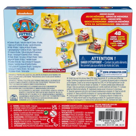 SPINMASTER GAMES atminties žaidimas Paw Patrol, (LT,LV,EE), 48 kortelės, 6066852 6066852