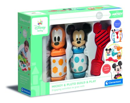CLEMENTONI Baby lavinamųjų žaislų rinkinys Mickey Build & Play, 17814 