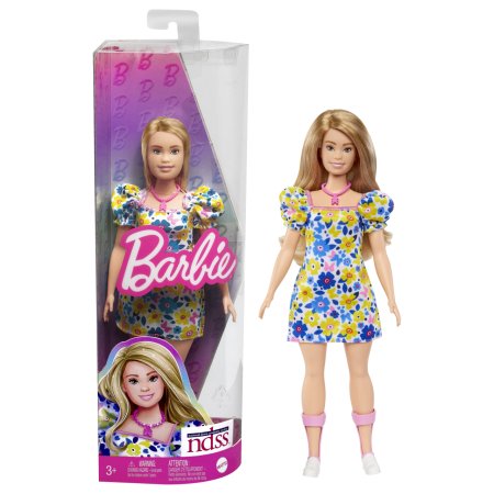 BARBIE lėlė su Dauno sindromu gėlėta suknele, HJT05 HJT05