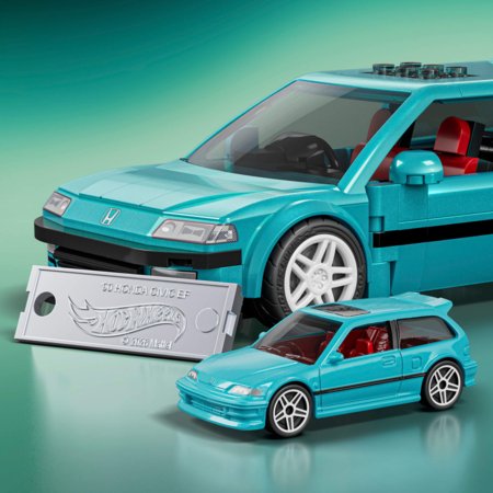 MATTEL BRICK SHOP HOT WHEELS 1:32 Honda Custom ’90 Civic EF konstruktorius, JHF62 