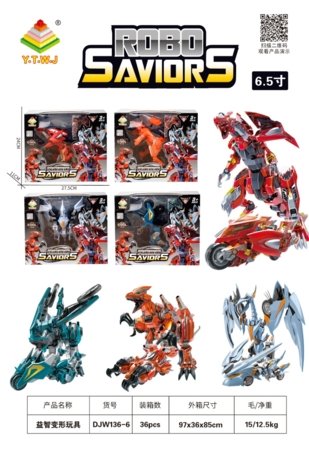 Transformuojantis drakonas robotas, asort., 2406L0305 