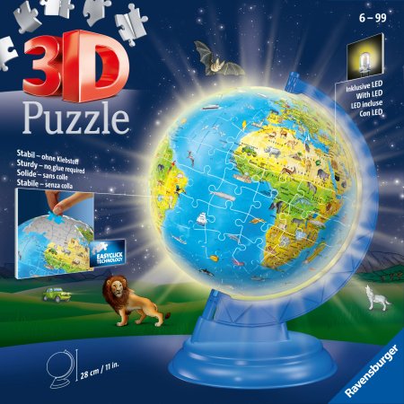 RAVENSBURGER 3D dėlionė Light Up Childrens Globe, 180d., 11288 11288