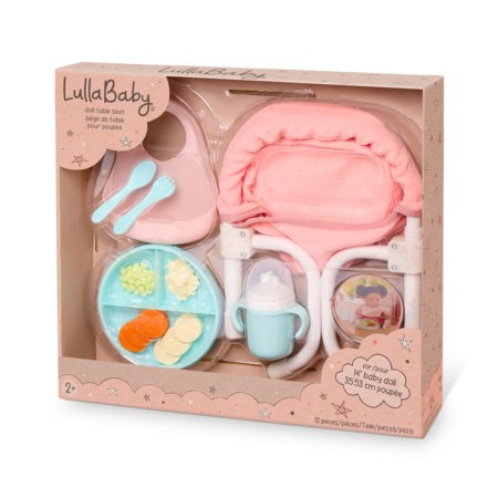 LULLABABY lėlės kėdutė su užsegimu ir priedais, LBY7700Z 