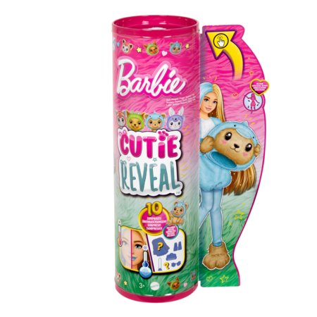 BARBIE Barbės Cutie Reveal rinkinys, minkštutėlių kostiumų serija - meškutis ir delfinas, HRK25 