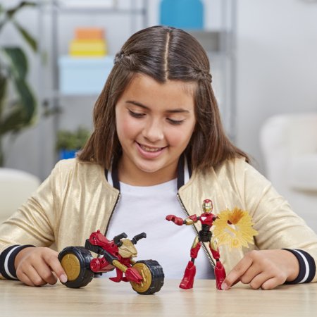 AVENGERS figūrėlė su motociklu Bend and Flex, F02445L0 F02445L0