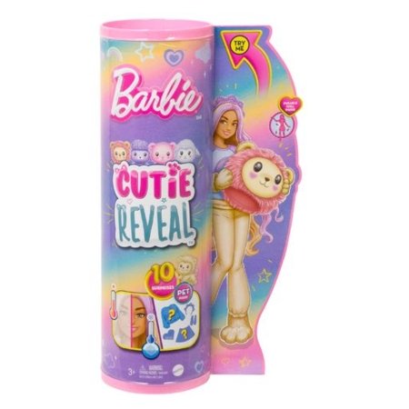 BARBIE Cutie Reveal lėlė marškinėlių serija liūtukė, HKR06 HKR06