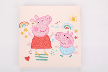 DIAMOND DOTS kūrybinis rinkinys piešimas deimantais Peppa Pig Happy Days, 2378 deimantai, DBX.089 DBX.089