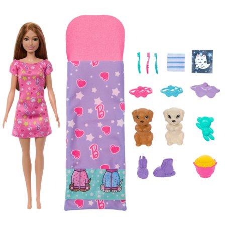 BARBIE lėlės ir šunelių pižamų vakarėlio rinkinys, HXN01 
