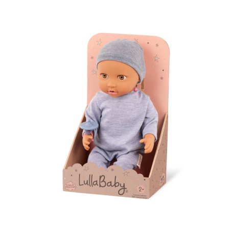 LULLABABY lėlė kūdikis su pilku kostiumėliu, LBY7264Z 