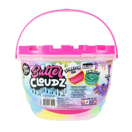 COMPOUND KINGS slaimas Butter Cloudz Swirls Large Rainbow Cotton Candy, WC11051712CKINT 