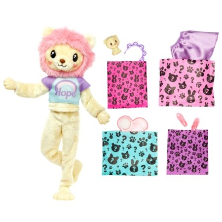 BARBIE Cutie Reveal lėlė marškinėlių serija liūtukė, HKR06 HKR06