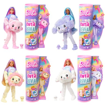 BARBIE Cutie Reveal lėlė marškinėlių serija meškutė, HKR04 HKR04