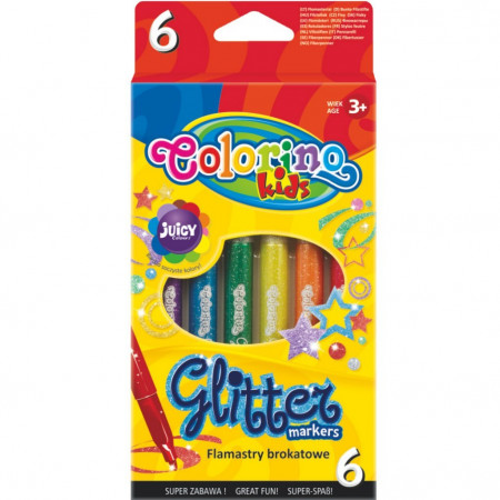 COLORINO CREATIVE blizgūs flomasteriai 6 spalvos, 65641PTR 65641PTR