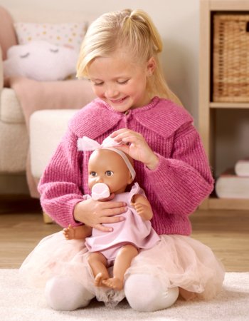 LULLABABY lėlė kūdikis su rožine suknele, LBY7302Z 
