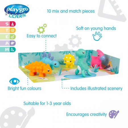 PLAYGRO sudedamos dinozaurų figūrėlės, 4088240 4088240