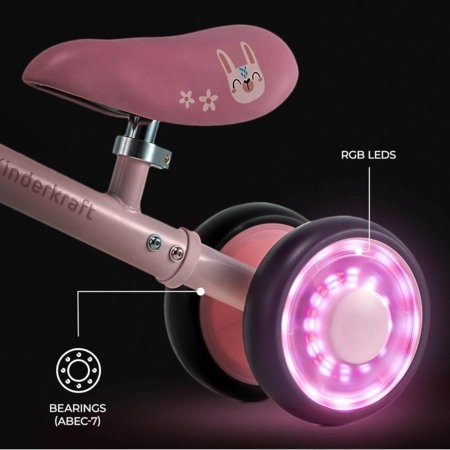 KINDERCRAFT balansinis dviratis CUTIE FLASH, rožinis, KRCUFL00PNK0000 