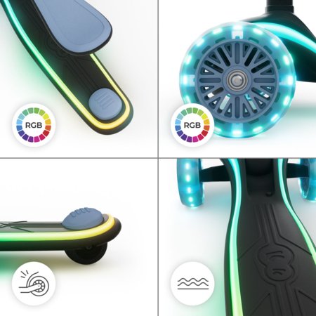 KINDERKRAFT triratis LED paspirtukas su sėdyne 2 in 1, RAKET UP, mėlynas, KRRAUP00BLU0000 