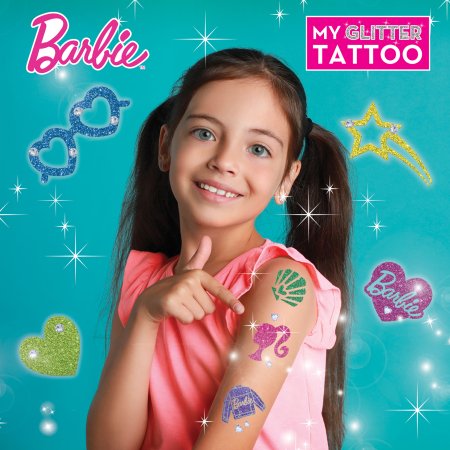 LISCIANI BARBIE blizgančių tatuiruočių gaminimo rinkinys My Glitter Tattoo, 100958 